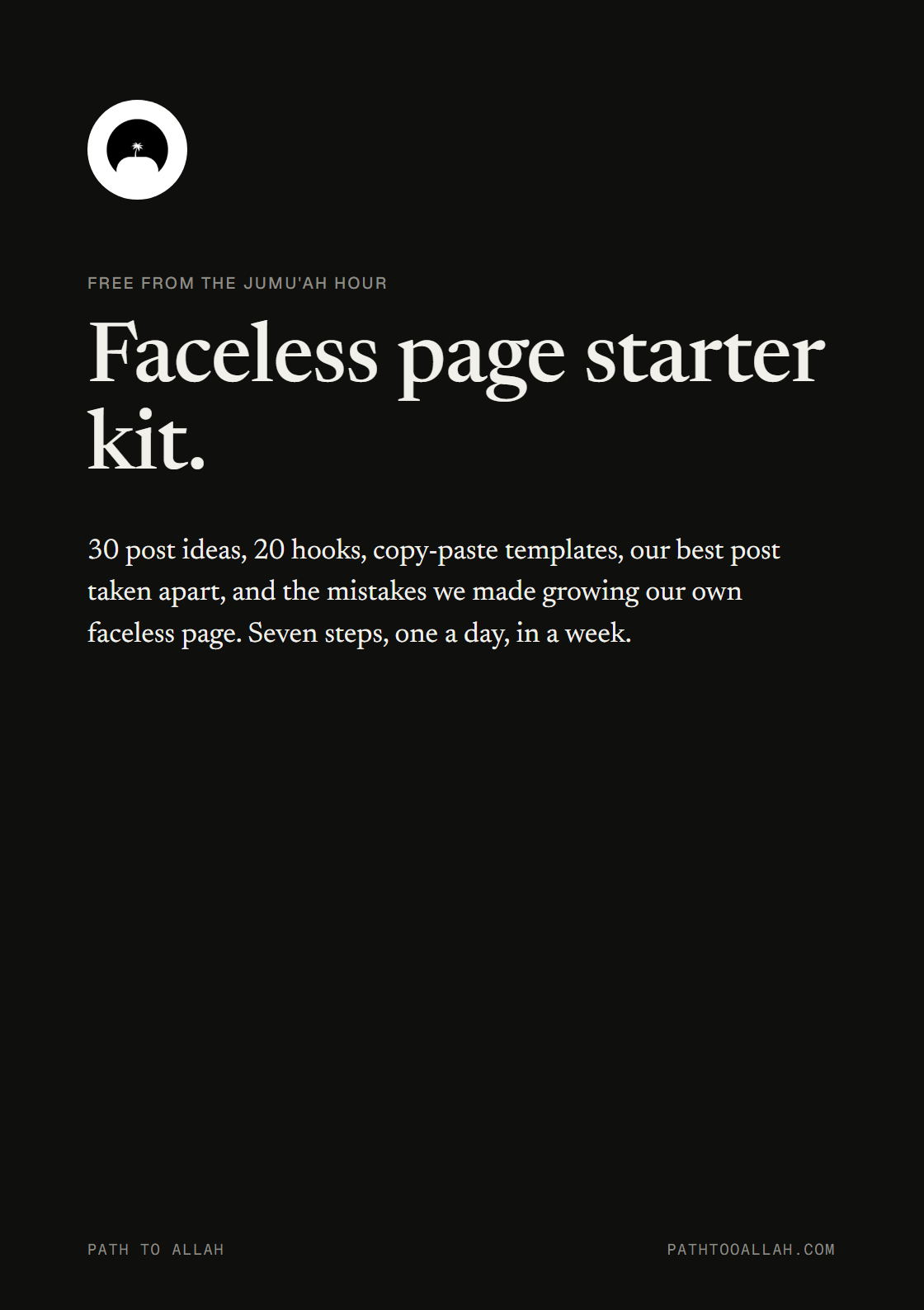 The cover of the Faceless Page Starter Kit